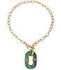Robert Lee Morris Soho Malachite Link Reversible Short Pendant Necklace - Image 1
