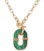 Robert Lee Morris Soho Malachite Link Reversible Short Pendant Necklace - Image 2