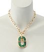 Robert Lee Morris Soho Malachite Link Reversible Short Pendant Necklace - Image 5