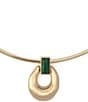 Robert Lee Morris Soho Malachite Molten Disc Pendant Wire Collar Necklace - Image 2
