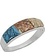 Color:Multi - Image 2 - Mixed Stone Bangle Hinge Bracelet