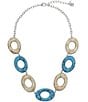 Color:Multi - Image 1 - Mixed Stone Oval Bib Collar Necklace