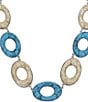 Color:Multi - Image 2 - Mixed Stone Oval Bib Collar Necklace