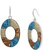 Color:Multi - Image 1 - Mixed Stone Oval Drop Earrings