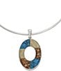 Color:Multi - Image 2 - Mixed Stone Oval Wire Short Pendant Necklace