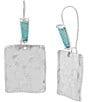 Color:Turquoise - Image 1 - Mosaic Sculptural Square Drop Earrings