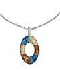 Color:Silver/Multi - Image 2 - Multi Stone Oval Long Pendant Necklace