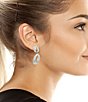 Color:Silver - Image 2 - Open Circle Double Drop Earrings