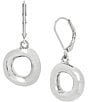Color:Silver - Image 1 - Open Circle Drop Earrings
