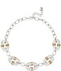 Robert Lee Morris Soho Oval Link Wire Wrapped Bib Collar Necklace - Image 1