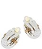 Robert Lee Morris Soho Oval Link Wire Wrapped Clip Stud Earrings - Image 3