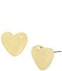 Color:Gold - Image 1 - Puffy Heart Stud Earrings