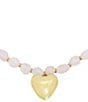 Color:Gold/Rose Quartz - Image 2 - Rose Quartz Heart Short Pendant Necklace