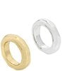 Color:Two Tone - Image 2 - Sculpted Band Ring Set