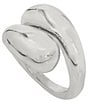 Color:Silver - Image 2 - Sculpted Bypass Cocktail Ring