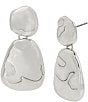 Color:Silver - Image 1 - Sculpted Double Drop Earrings