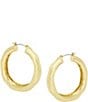 Color:Gold - Image 1 - Sculpted Hoop Earrings