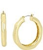 Color:Gold - Image 2 - Sculpted Hoop Earrings