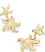 Color:Gold - Image 2 - Starfish Double Drop Earrings