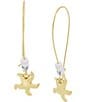 Color:Gold - Image 1 - Starfish Howlite Dangle Drop Earrings