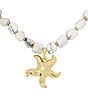 Color:Gold/White - Image 2 - Starfish Howlite Short Pendant Necklace