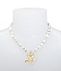 Color:Gold/White - Image 3 - Starfish Howlite Short Pendant Necklace