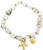 Color:Gold/White - Image 1 - Starfish Howlite Stretch Bracelet