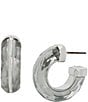 Color:Silver/Crystal - Image 1 - Stone Hoop Earrings