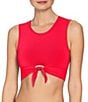 ROBIN PICCONE Ava Solid Underwire Tie Front Swim Top & High Waist Swim Bottoms - Image 3