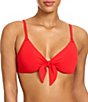 ROBIN PICCONE Ava Solid Underwire Tie Front Swim Top - Image 1