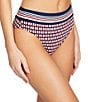 ROBIN PICCONE Simone High Waist Swim Bottom, Color:Navy/Red - Image 3