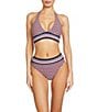 ROBIN PICCONE Simone High Waist Swim Bottom, Color:Navy/Red - Image 4