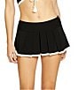 ROBIN PICCONE Tierna Solid Crew Neck Tie Front Crop Swim Top & Skirted Swim Bottom - Image 5