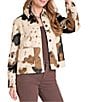 Rock & Roll Denim Faux Cowhide Print Point Collar Long Sleeve Statement Coordinating Jacket - Image 1
