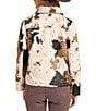 Rock & Roll Denim Faux Cowhide Print Point Collar Long Sleeve Statement Coordinating Jacket - Image 2