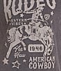 Rock & Roll Denim Front Rodeo Graphic Crew Neck Short Sleeve Tee Shirt - Image 4