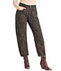 Rock & Roll Denim Leopard Print Barrell Leg Crop Jeans - Image 1