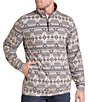 Rock & Roll Denim Long Sleeve Aztec Print Jersey Quarter-Zip Pullover - Image 1