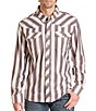 Rock & Roll Denim Long Sleeve Tech Stripe Snap Shirt - Image 1