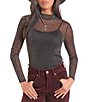 Rock & Roll Denim Lurex Long Sleeve Top - Image 1