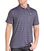 Rock & Roll Denim Medallion Printed Short Sleeve Polo - Image 1