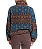 Rock & Roll Denim Multi Print Sherpa Band Collar Long Sleeve Jacket - Image 2