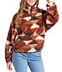 Rock & Roll Denim Patch Hexagon Banded Collar Long Sleeve Sherpa Jacket - Image 1
