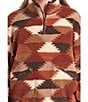 Rock & Roll Denim Patch Hexagon Banded Collar Long Sleeve Sherpa Jacket - Image 3