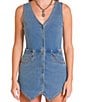 Rock & Roll Denim V-Neck Sleeveless Vest Romper - Image 3