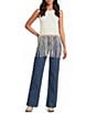 Rock & Roll Stretch Denim Wide Leg Full Length Jeans - Image 3