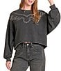 Rock & Roll Washed Studded Sweatshirt - Image 1