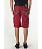 Color:Red - Image 1 - 15#double; Inseam Cargo Shorts