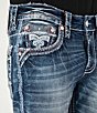 Color:Medium Blue - Image 5 - Aurelio Straight-Leg Fleur-De-Lis Pocket Jeans