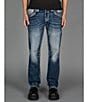 Rock Revival Jared Fleur-De-Lis-Pocketed Bootcut Jeans, Color:Medium Blue - Image 2